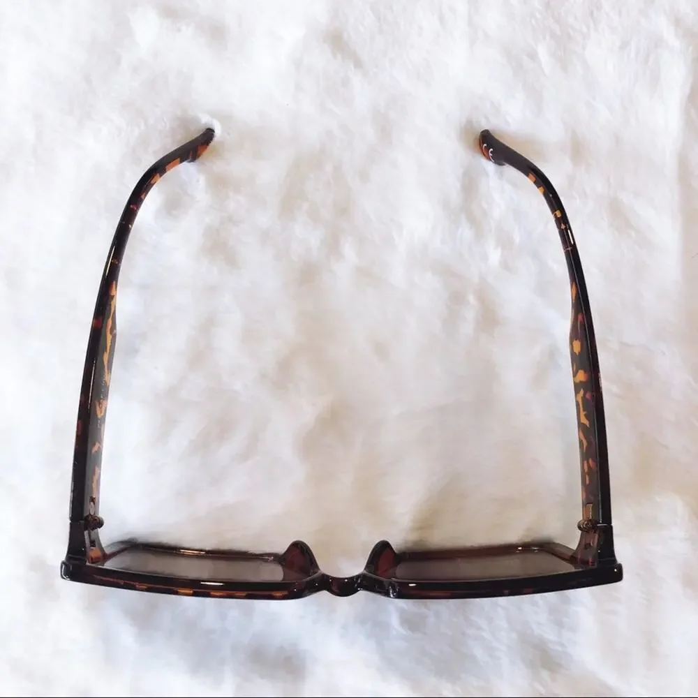 Molly Tortoise Brown Oversize Rectangle Sunglasses